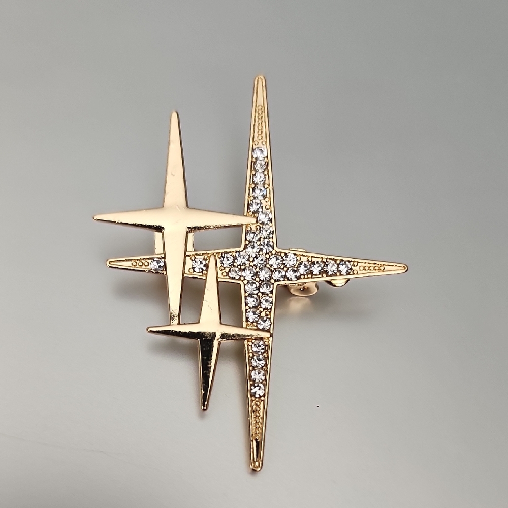 Star TRIO BLING Brooch PIN